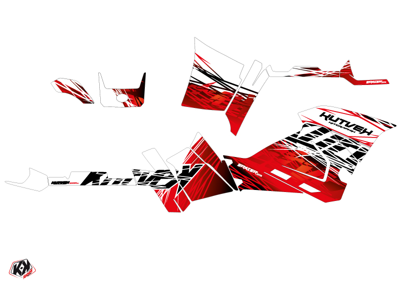 Kit Déco Quad Eraser Polaris 450 Sportsman Rouge Blanc (2021-2023) KUTVEK - vue 2