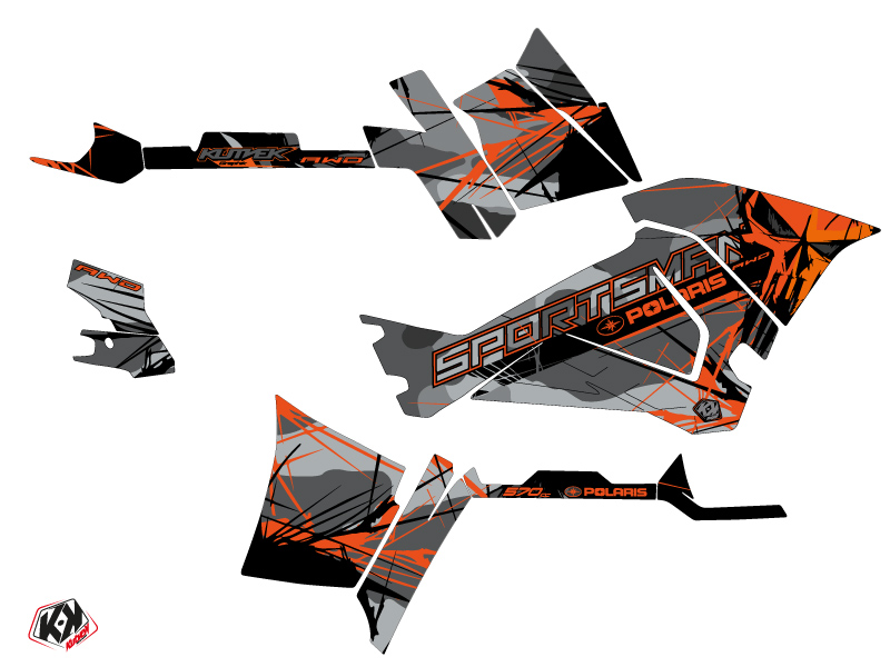 Kit Déco Quad Evil Polaris 570 Sportsman Touring Gris Orange (2014-2017) - vue 2