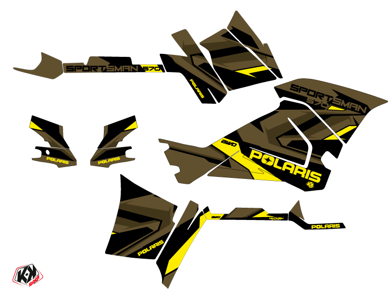 Kit Déco Quad Polaris 570 Sportsman Touring Vert Jaune (2014-2017) Hidden KUTVEK - vue 2