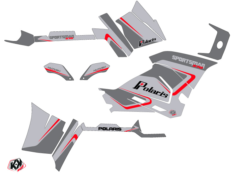Kit déco quad vintage Polaris 570 Sportsman Touring gris (2014-2017) KUTVEK - vue 2