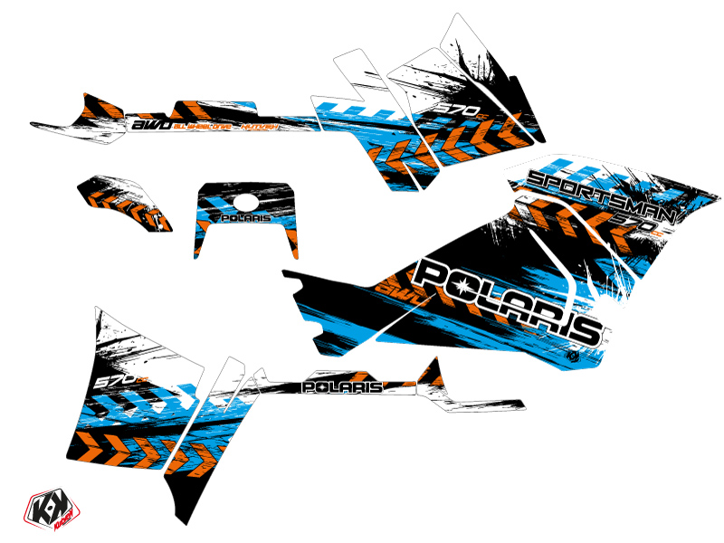 Kit Déco Quad Lifter Polaris 570 Sportsman Touring Orange Bleu (2014-2017) KUTVEK - vue 2
