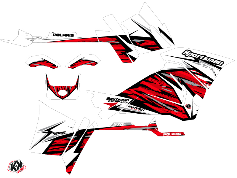Kit décoratif Quad Jungle Polaris 570 Sportsman Touring Rouge 2014-2017 - vue 2