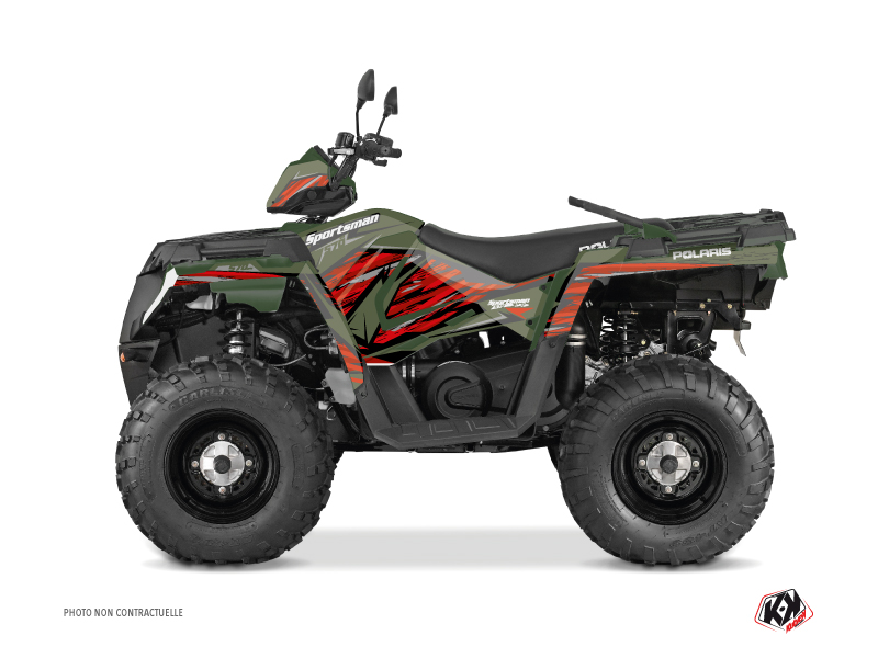 Kit Déco Quad Jungle Polaris 570 Sportsman Touring Vert Rouge (2014-2017) KUTVEK