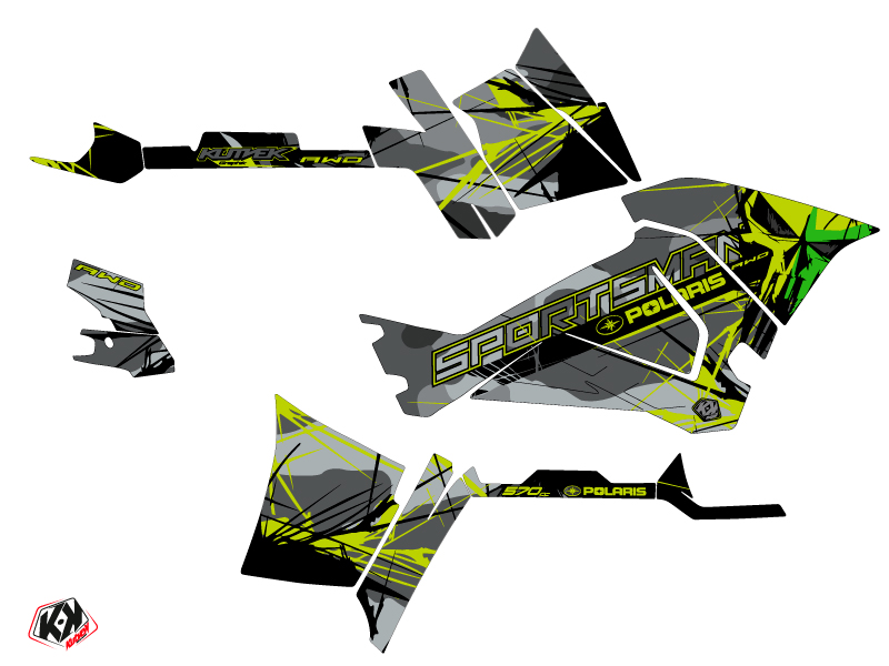 Kit Déco Quad Evil Polaris 570 Sportsman Touring Gris Vert (2018-2023) KUTVEK - vue 2