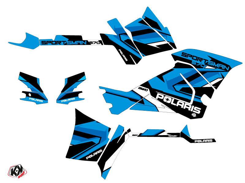 Kit Déco Quad Polaris 570 Sportsman Touring Bleu Blanc (2018-2023) - vue 2