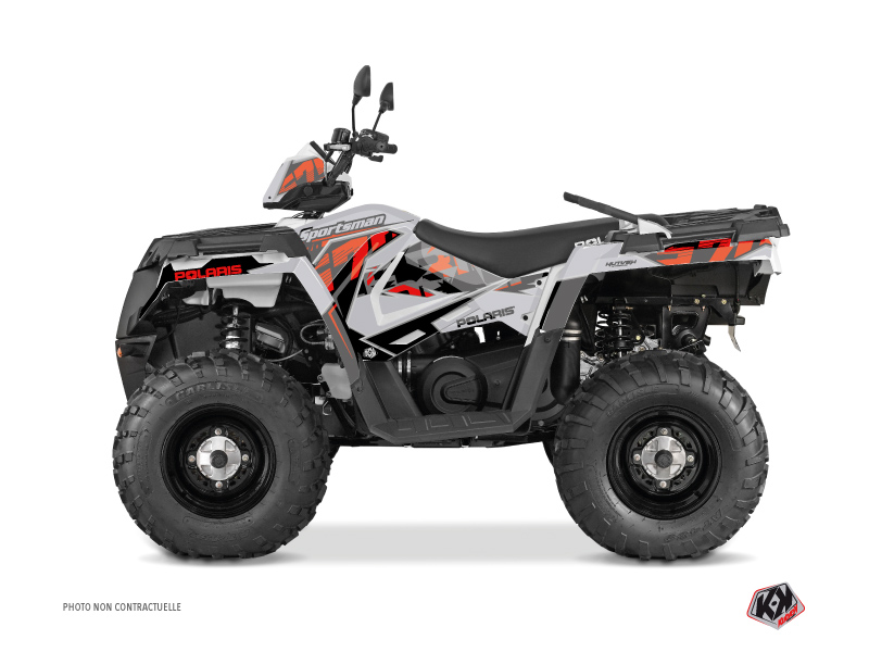 Kit Déco Quad Visor Polaris 570 Sportsman Touring Gris Rouge (2018-2023) KUTVEK
