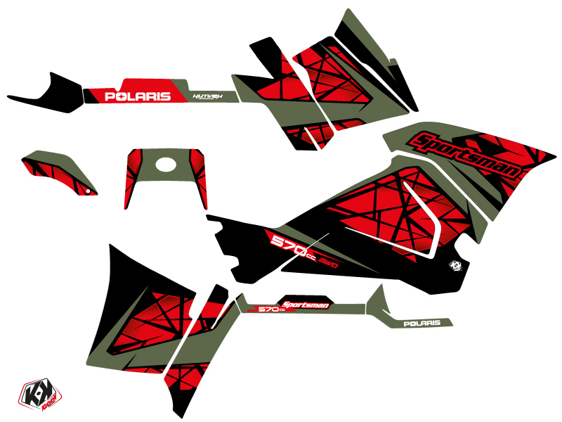 Kit décoration quad Spin Polaris 570 Sportsman Touring rouge (2018-2023) - vue 2