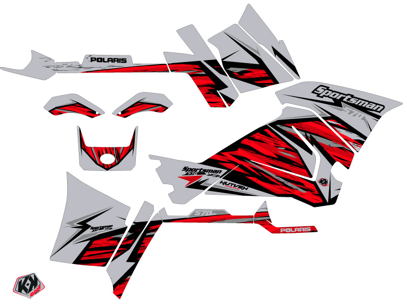 Kit Déco Quad Jungle Polaris 570 Sportsman Touring Gris Rouge (2018-2023) - vue 2