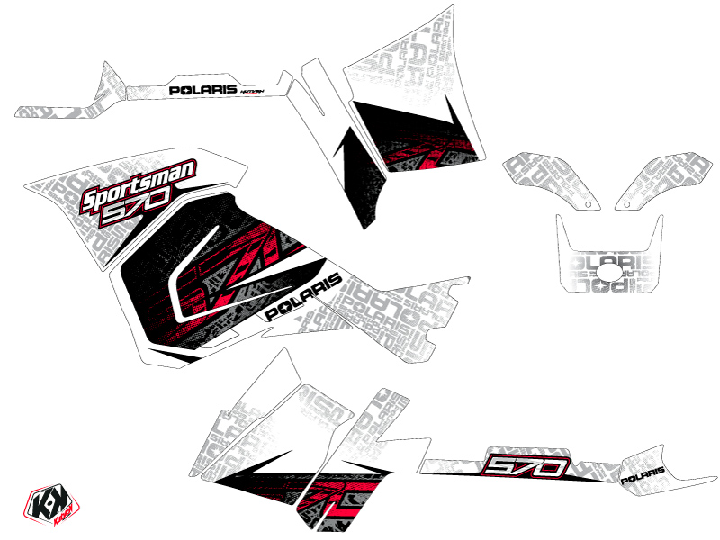 Kit Déco Quad Rock Polaris 570 Sportsman Touring Blanc (2018-2023) KUTVEK - vue 2