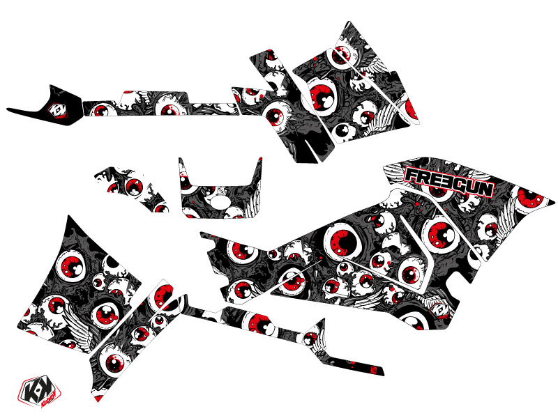 Kit décoration Freegun Eyed Polaris 570 Sportsman Touring gris rouge 2018-2023 - vue 2