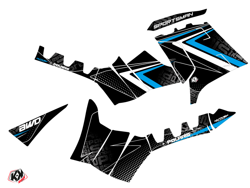 Kit Déco Quad Polaris 550 Sportsman Forest Noir Bleu 2010-2012 - vue 2