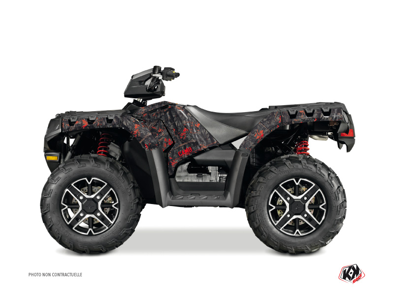 Kit Déco Quad Camo Polaris 550 Sportsman Forest Noir Rouge (2010-2012) KUTVEK