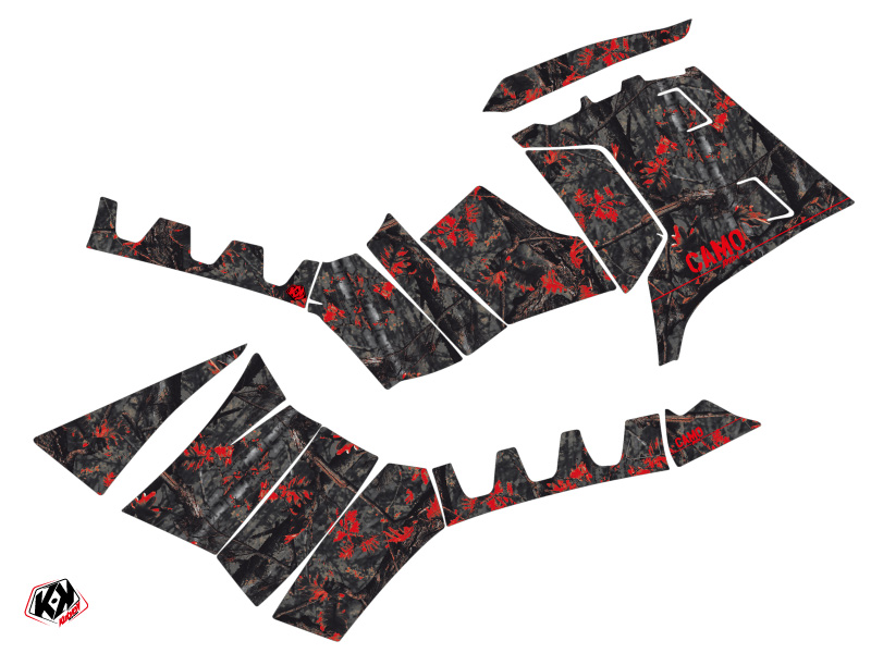 Kit Déco Quad Camo Polaris 550 Sportsman Forest Noir Rouge (2010-2012) KUTVEK - vue 2