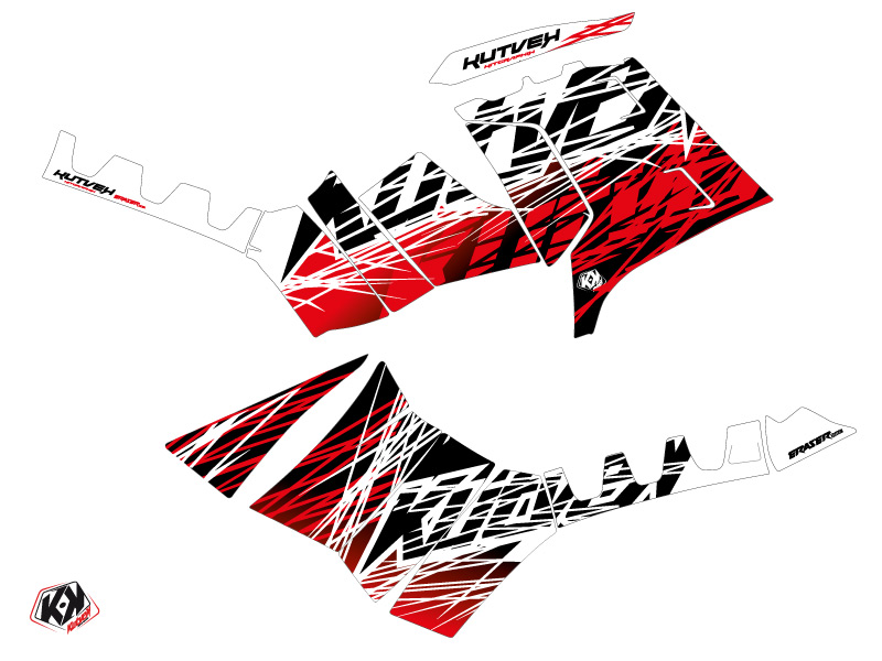 Kit décoration quad Kutvek Eraser Polaris 550 Sportsman Forest rouge blanc 2010-2012 - vue 2
