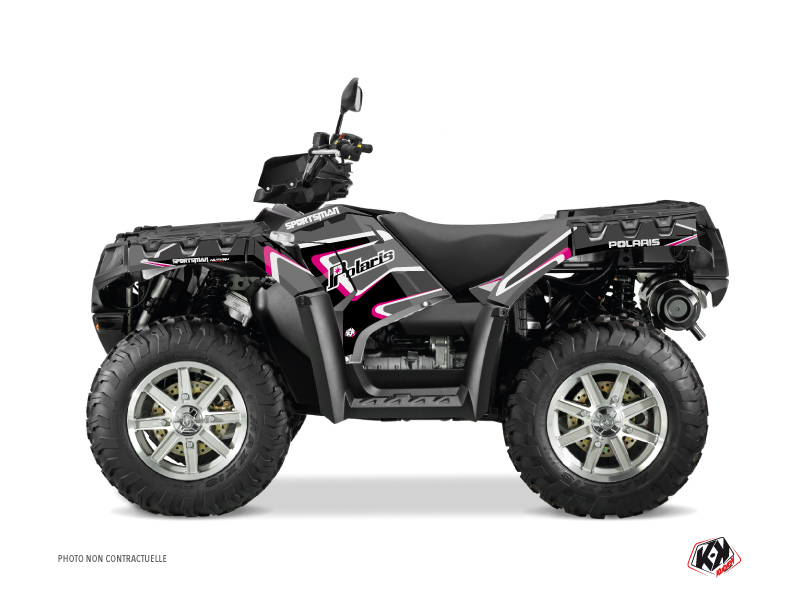 Kit Déco Quad Vintage Polaris 550-850-1000 Sportsman Touring Noir Rose (2010-2012)