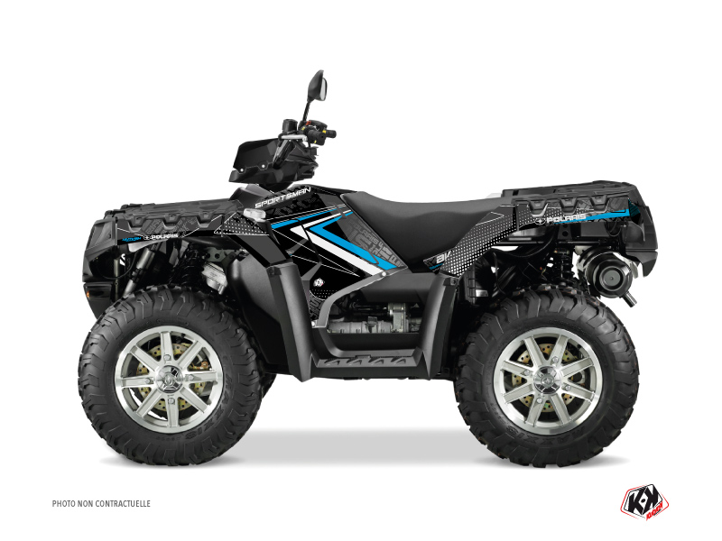 Kit Déco Quad KUTVEK Rock Polaris 550-850-1000 Sportsman Touring Noir Bleu (2010-2012)