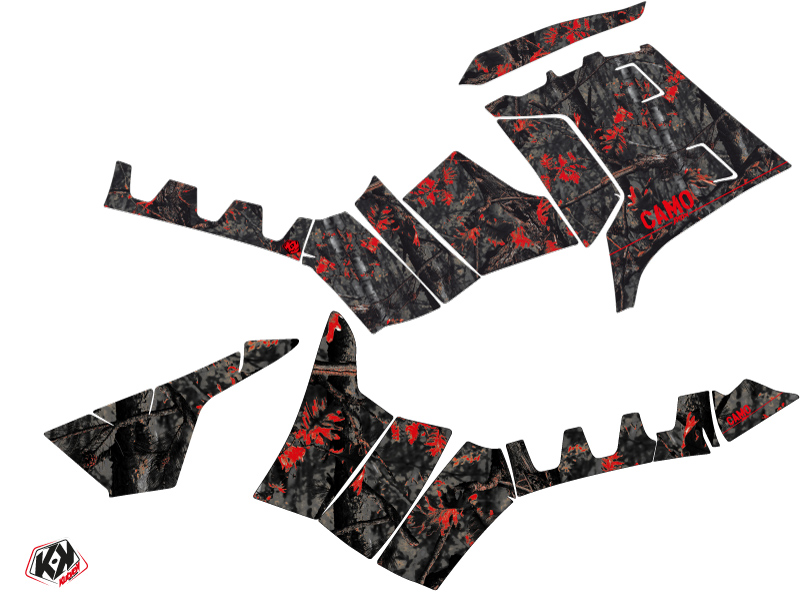 Kit Décoration Quad Camo Polaris 550-850-1000 Sportsman Touring Noir Rouge (2010-2012) - vue 2