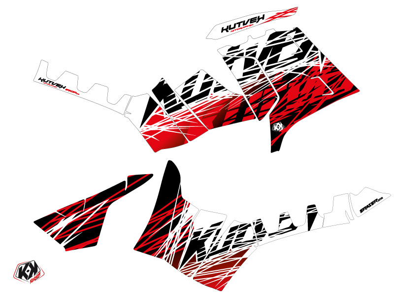 Kit Déco Quad Eraser Polaris 550-850-1000 Sportsman Touring Rouge Blanc (2010-2012) - vue 2