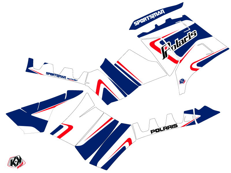 Kit Déco Quad Vintage Polaris 550-850-1000 Sportsman Touring Bleu 2013-2016 KUTVEK - vue 2