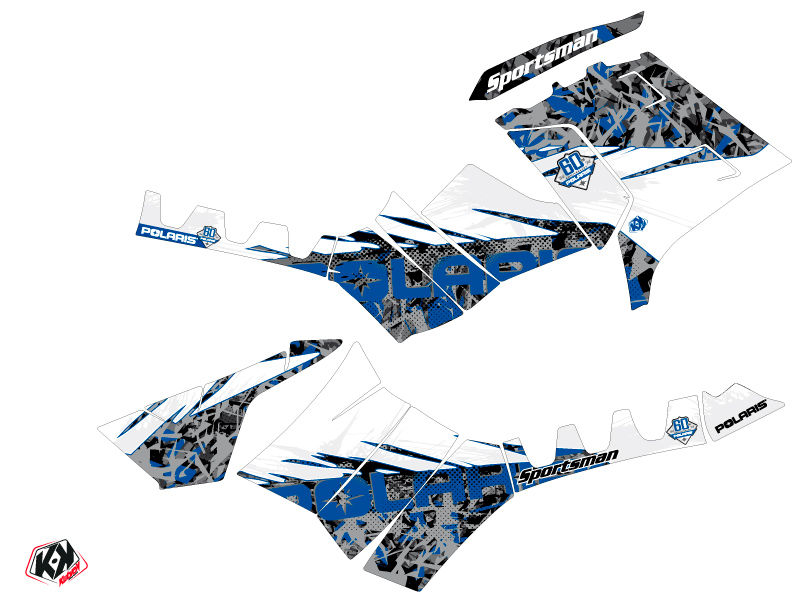 Kit Déco Quad Vintage Polaris 550-850-1000 Sportsman Touring Gris Bleu (2013-2016) KUTVEK - vue 2