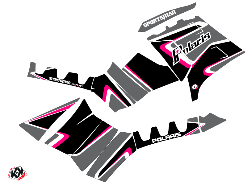 Kit Déco Quad Vintage Polaris 850 Sportsman Forest Noir Rose (2009-2012) KUTVEK - vue 2