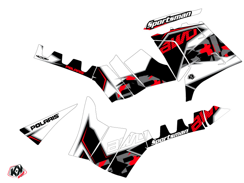 Kit Déco Quad Visor Polaris 850 Sportsman Forest Rouge (2009-2012) KUTVEK - vue 2