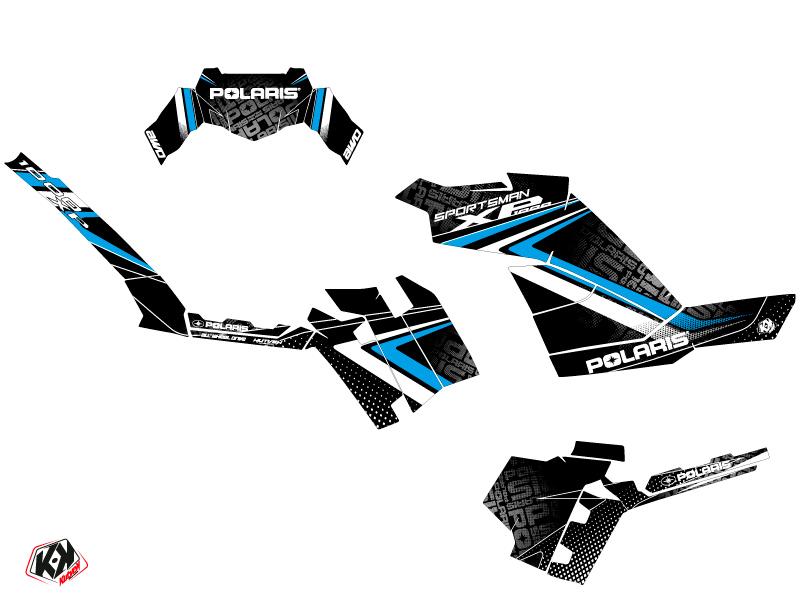 Kit Déco Quad Rock Polaris 850 Sportsman Forest Noir Bleu (2009-2012) - vue 2