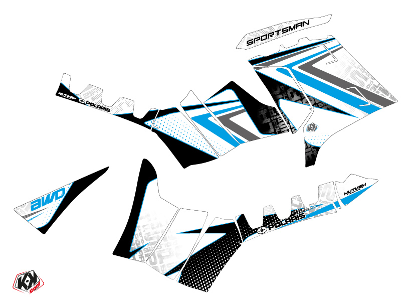Kit Déco Quad Rock Polaris 1000 Sportsman Forest Blanc Bleu (2010-2012) - vue 2