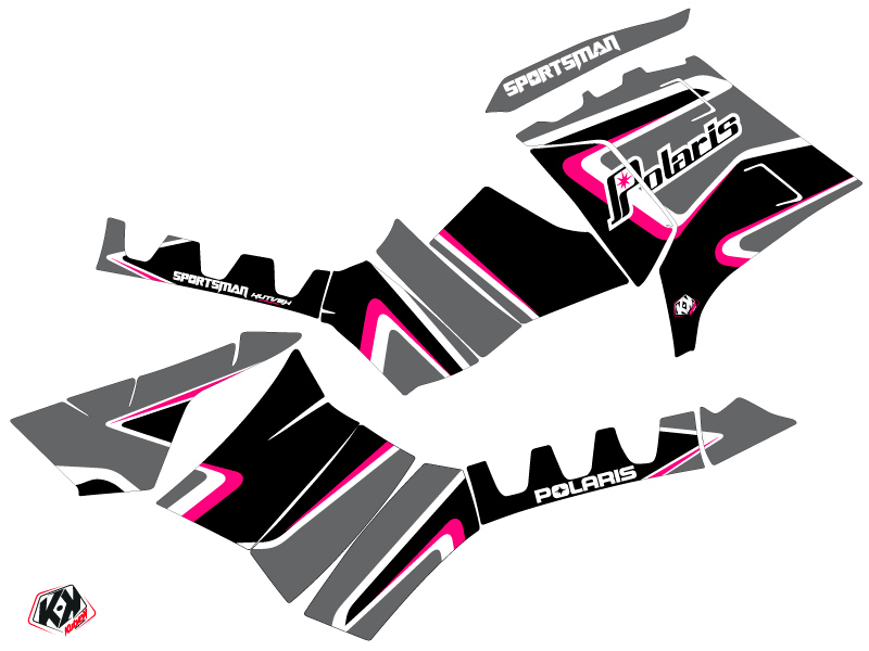 Kit décoration quad Vintage Polaris 1000 Sportsman Touring noir rose (2010-2012) - vue 2