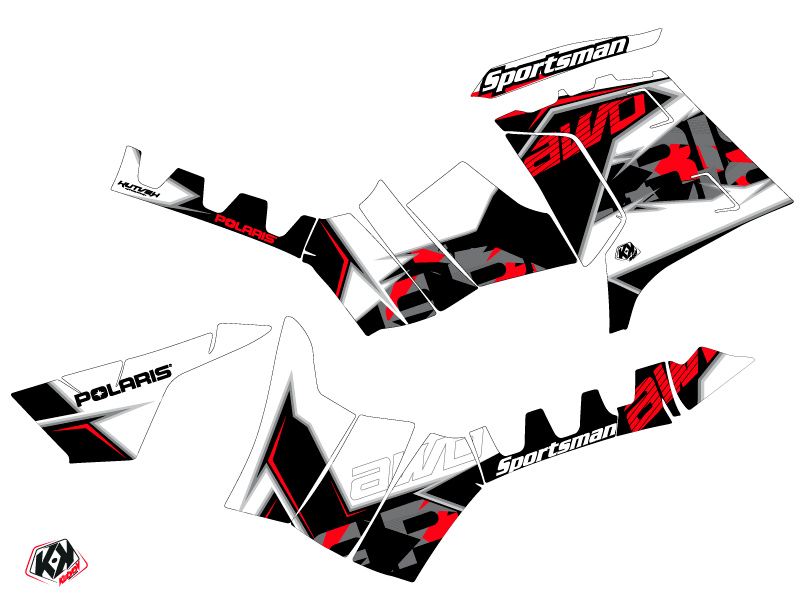 Kit Déco Quad KUTVEK Visor Polaris 1000 Sportsman Touring Rouge (2010-2012) - vue 2