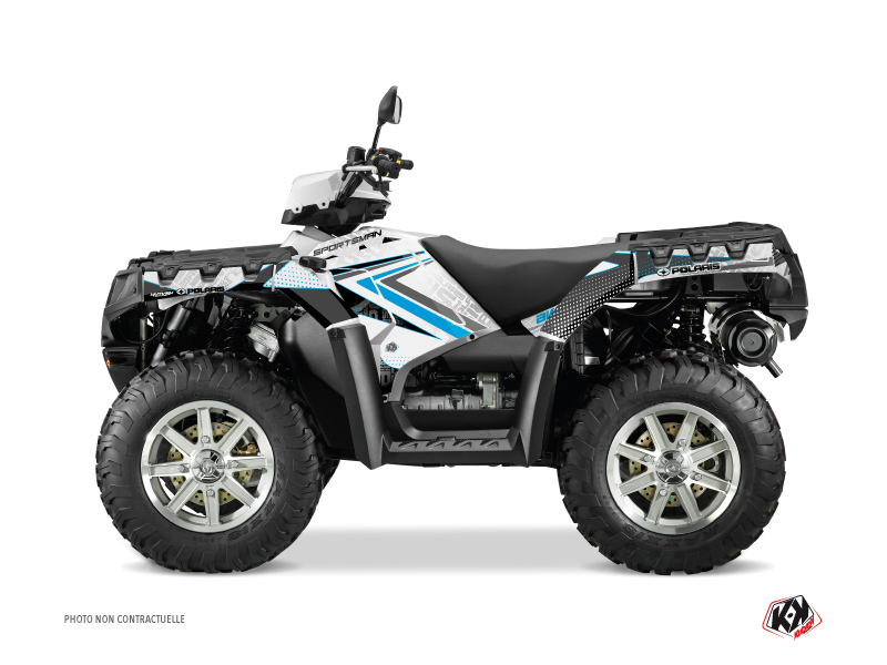 Kit Déco Quad Rock Polaris 1000 Sportsman Touring Blanc Bleu (2010-2012) KUTVEK