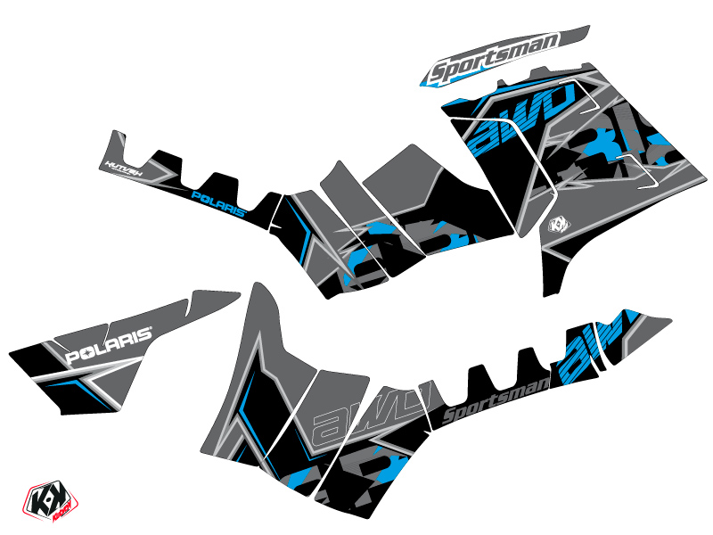 Kit Déco Quad Visor Polaris 1000 Sportsman Touring Noir Bleu (2013-2023) - vue 2