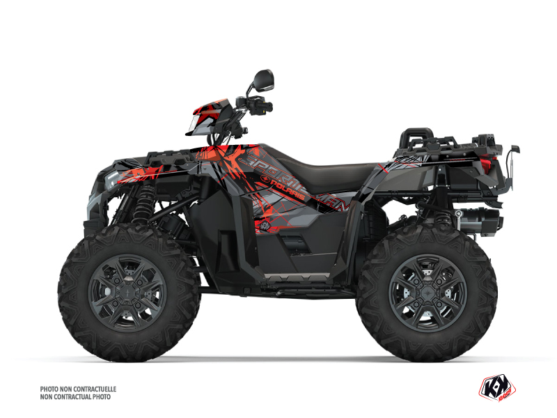 Kit Déco Quad Evil Polaris Sportsman XP S 1000 Forest Gris Rouge (2020-2023)