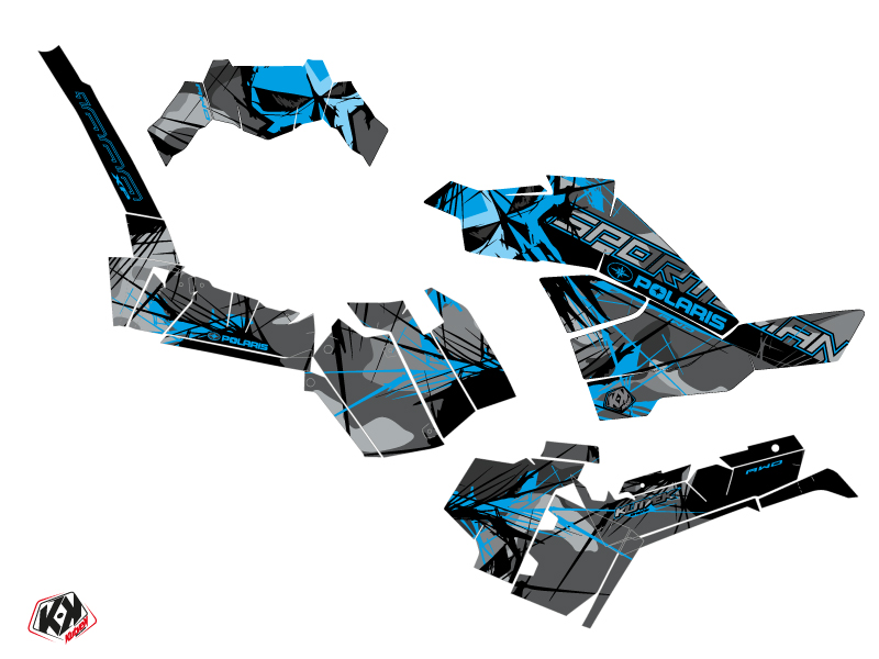 Kit Déco Quad Evil Polaris 1000 Sportsman XP S Forest Gris Bleu (2020-2023) - vue 2