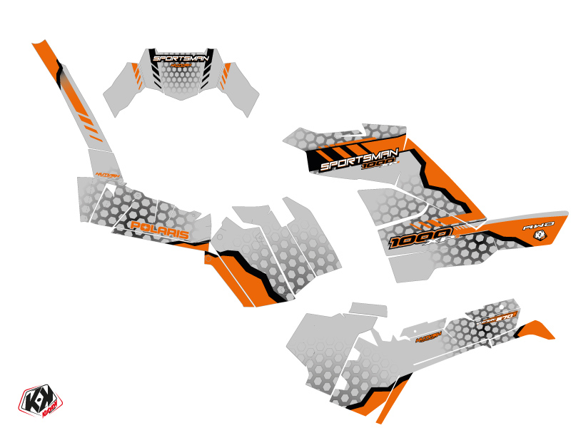 Kit Déco Quad Splinter Polaris 1000 Sportsman XP S Forest Gris Orange (2020-2023) - vue 2