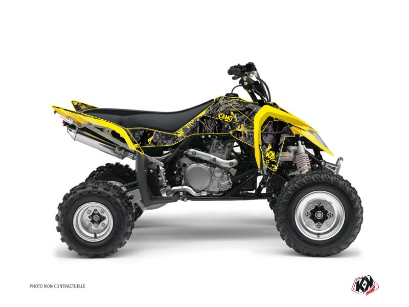 Kit Déco Quad Camo Suzuki 450 LTR Noir Jaune KUTVEK (2007-2014)