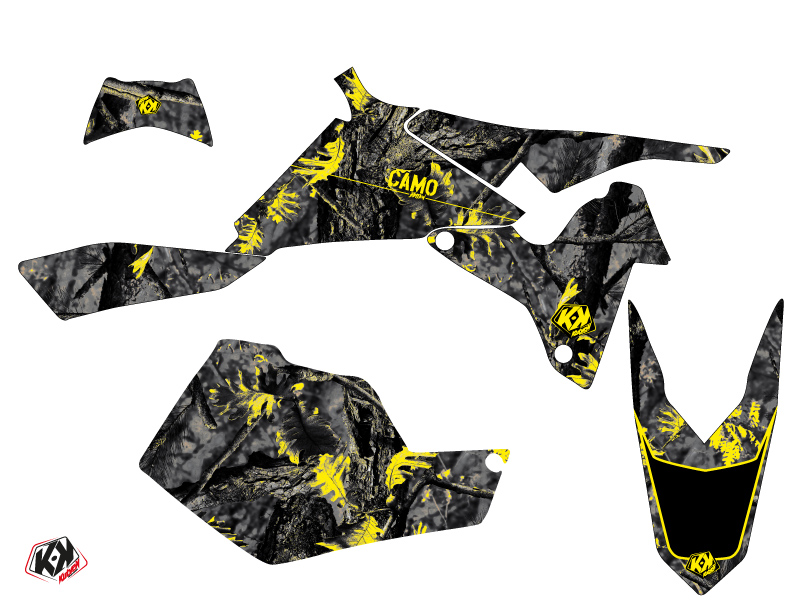Kit Déco Quad Camo Suzuki 450 LTR Noir Jaune KUTVEK (2007-2014) - vue 2
