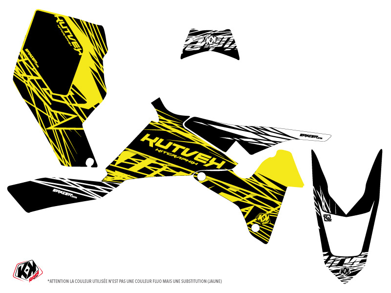 Kit Déco Quad Eraser Fluo Suzuki 450 LTR Jaune (2007-2014) KUTVEK - vue 2