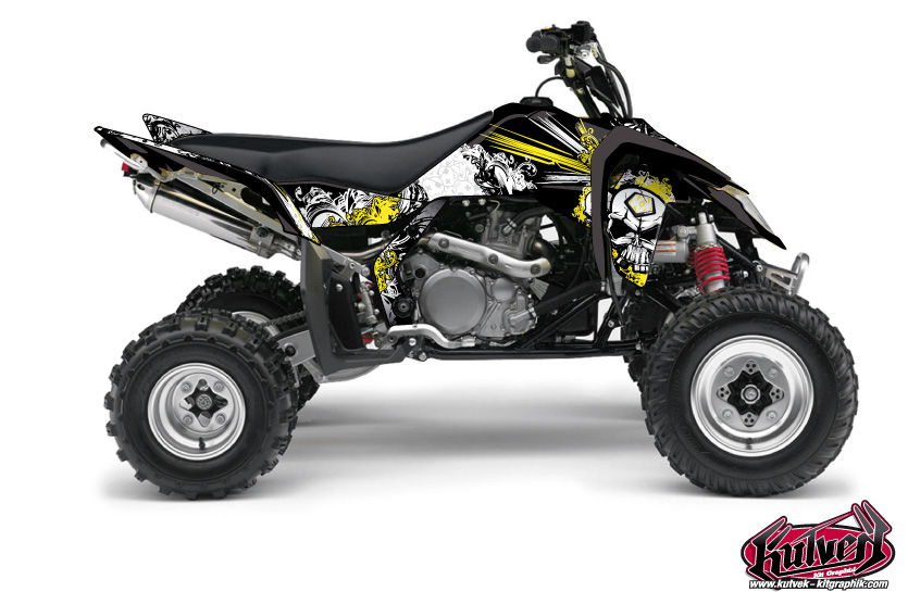 Kit décoration quad Trash Suzuki LTR 450 noir jaune (2007-2014) KUTVEK