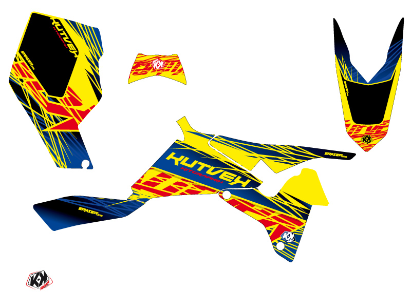 Kit Déco Quad Eraser Suzuki LTR 450 Bleu Jaune (2007-2014) - vue 2