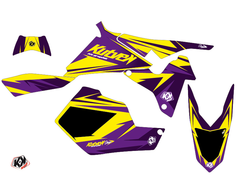 Kit décoratif Quad Stage Suzuki 450 LTR jaune violet (2007-2014) - vue 2