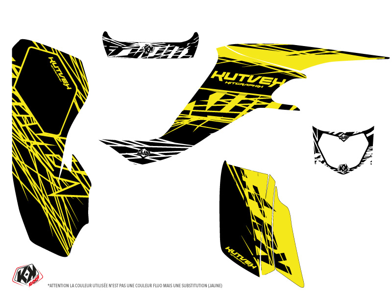 Kit Déco Quad Eraser Fluo Suzuki 400 LTZ Jaune KUTVEK (2003-2008) - vue 2