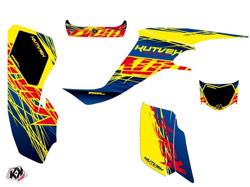 Kit Déco Quad Eraser KUTVEK Suzuki 400 LTZ Bleu Jaune (2003-2008) - vue 2