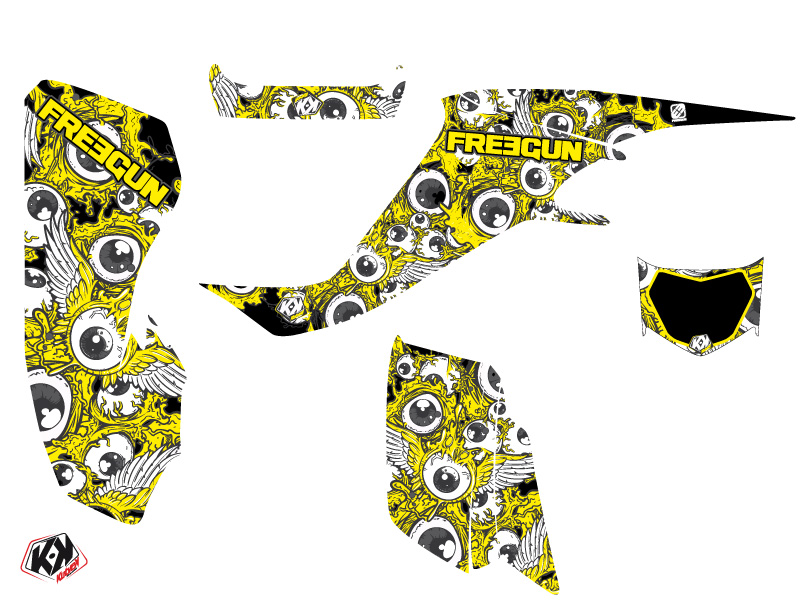 Kit Déco Quad Freegun Eyed Suzuki 400 LTZ Jaune (2003-2008) - vue 2