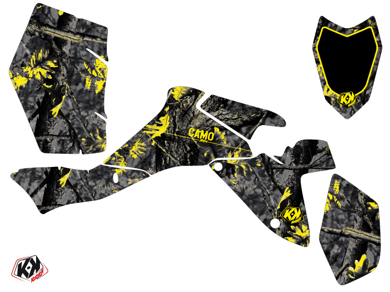 Kit Déco Quad Camo Suzuki 400 LTZ IE Noir Jaune (2009-2011) - vue 2