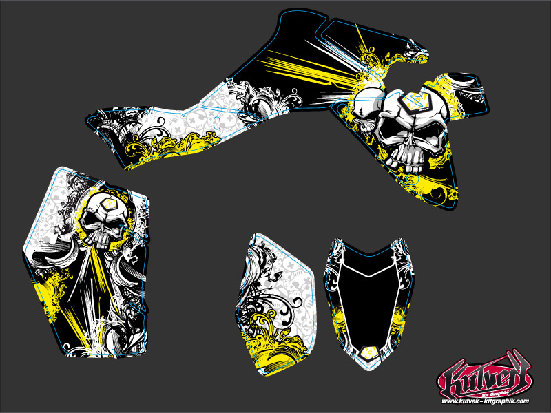 Kit Décoration Quad Trash Suzuki 400 LTZ IE Noir Jaune (2009-2011) KUTVEK - vue 2