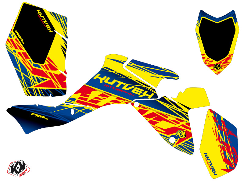Kit Déco Quad Eraser Suzuki 400 LTZ IE Bleu Jaune (2009-2011) - vue 2