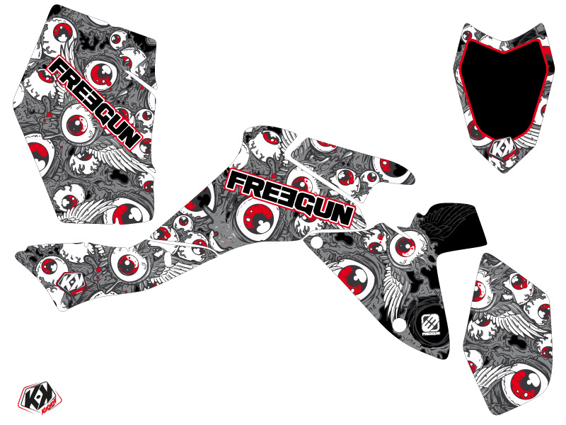 Kit Déco Quad Freegun Eyed Suzuki 400 LTZ IE Gris Rouge (2009-2011) - vue 2