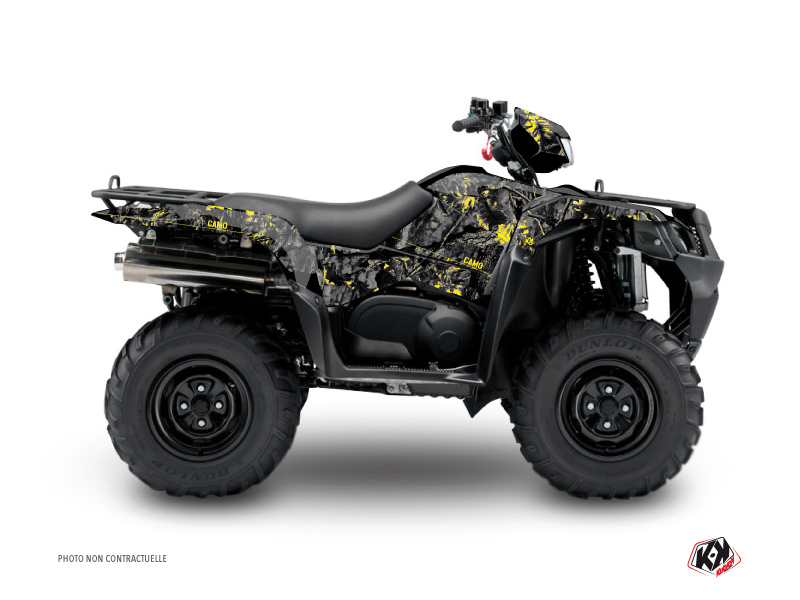 Kit décoration Quad Camouflage Suzuki King Quad 400 Noir Jaune 2008-2017