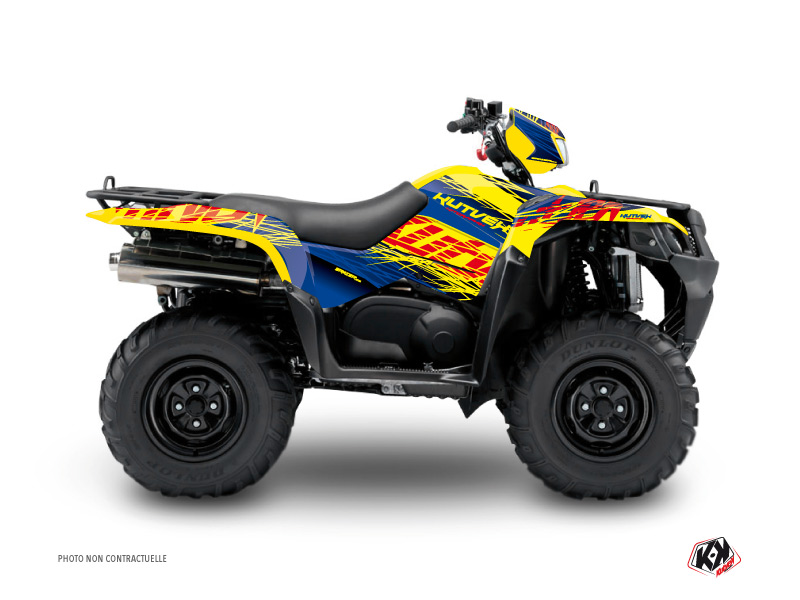 Kit Déco Quad Eraser Suzuki King Quad 400 Bleu Jaune (2008-2017)